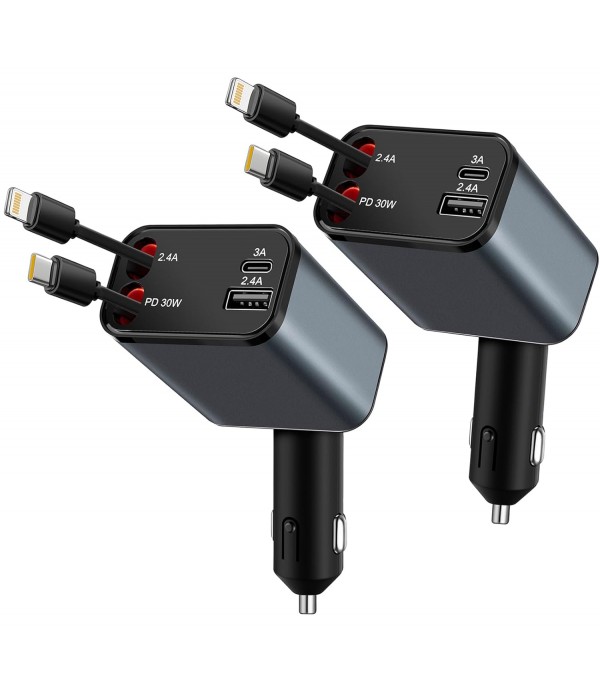 Retractable Car Charger, for Christmas Day Gifts f...