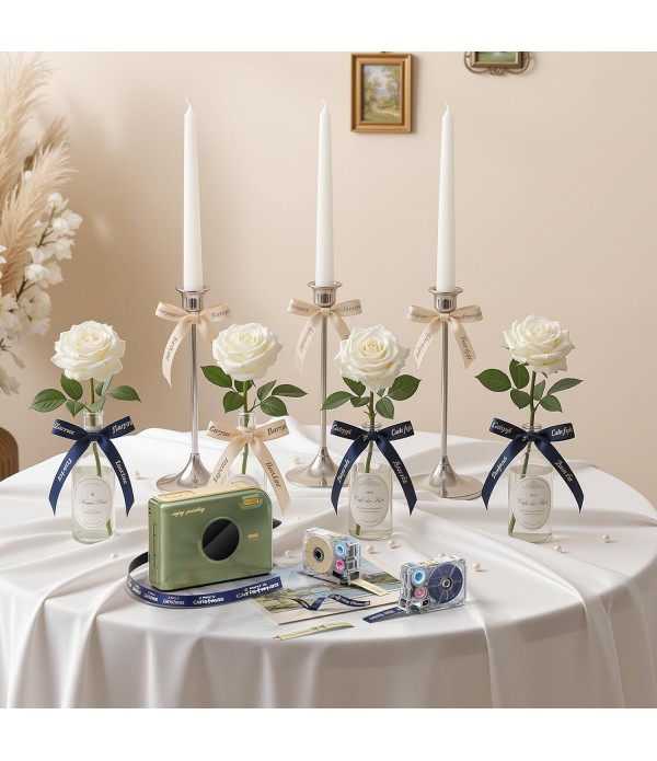 Label Printer, A30 Label Maker Machine with Waterproof Labels, Mini Bluetooth Wireless Portable Small Label Maker, Mini Sticker Printer Rechargeable for Christmas Decorations, Cloth Name Tag