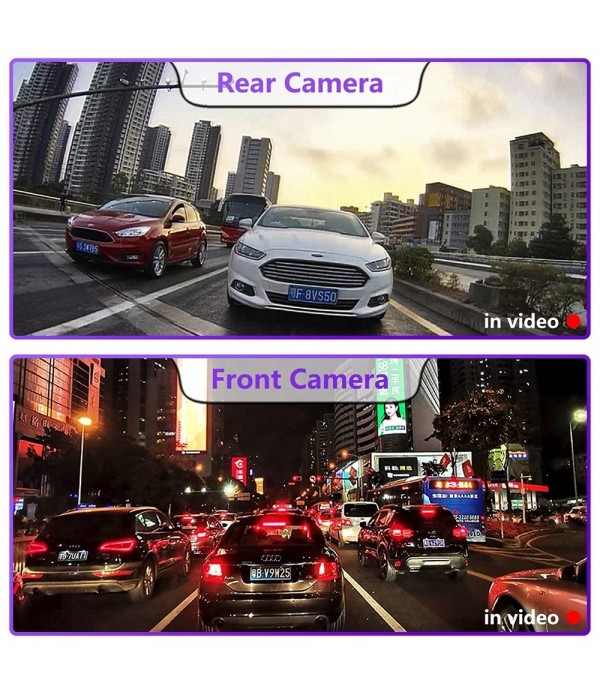 Front and Rear Dual Camera HD InfraredNight Vision Car Dash Cam Driving Recorder