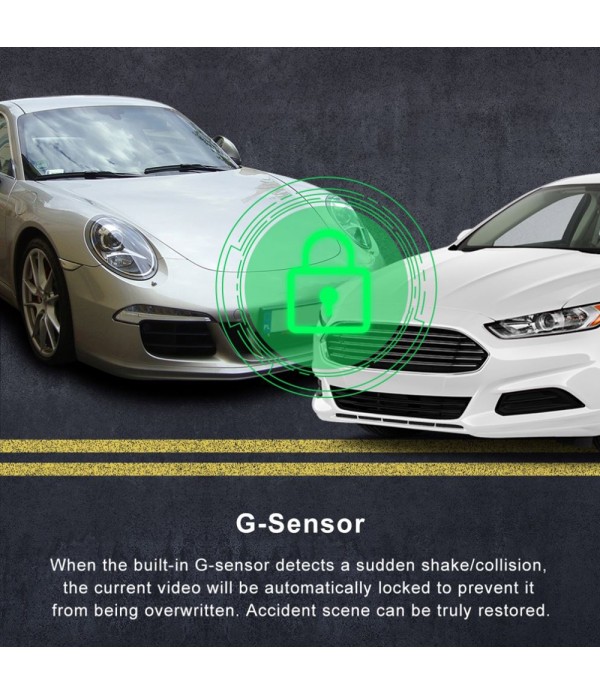 Front and Rear Dual Camera HD InfraredNight Vision Car Dash Cam Driving Recorder