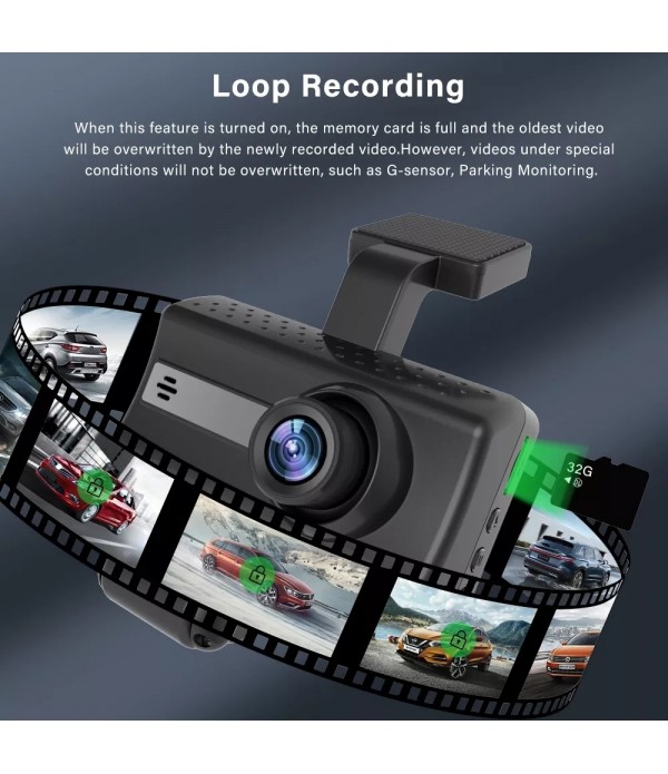 Front and Rear Dual Camera HD InfraredNight Vision Car Dash Cam Driving Recorder