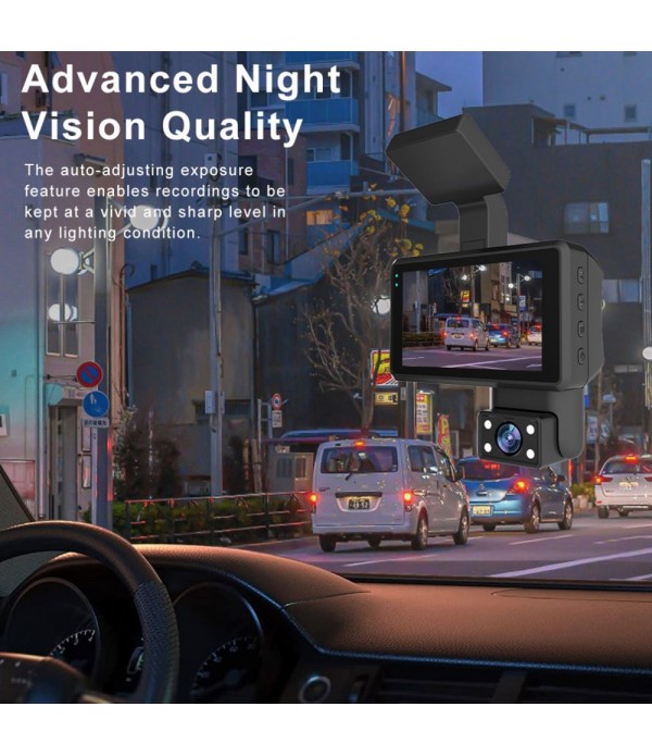Front and Rear Dual Camera HD InfraredNight Vision Car Dash Cam Driving Recorder