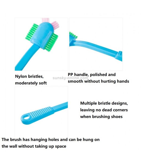 Long Handle Shoe Brush Cleaning Shoe Cleaning Brush Household Items Soft Hair Multi-head Brush Random Color