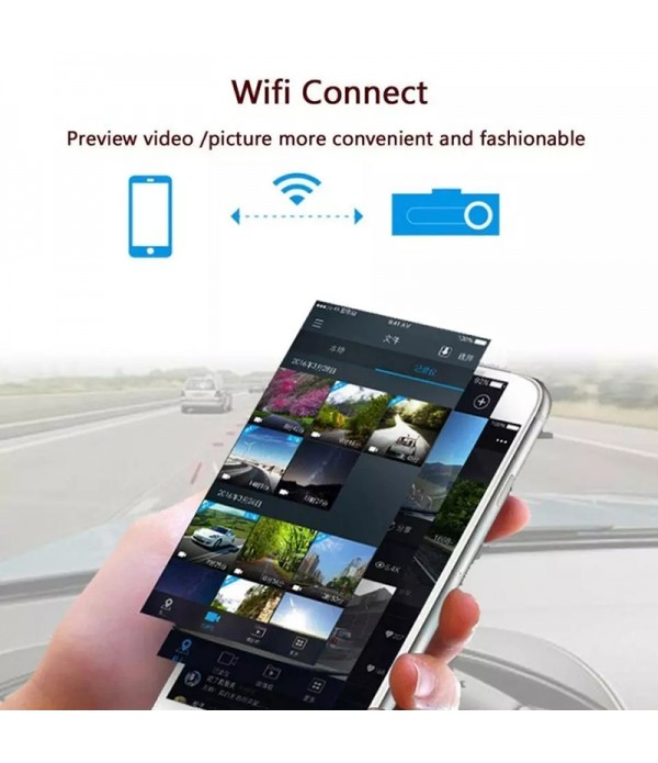 Mini Car Dash Camera WiFi Monitor Full HD Dashcam Video Recorder Camcorder Motion Detection, Support TF Card & Android & IOS
