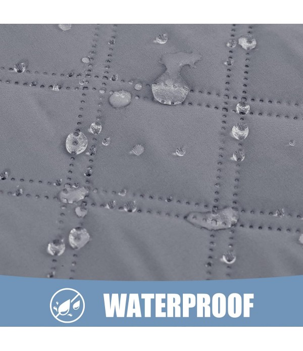 Smiry Waterproof Dog Bed Cover Pet Blanket, Soft Washable Dog Blanket for Furniture Bed Couch Sofa Reversible, Checkered (30"x70", Grey/Dark Grey)