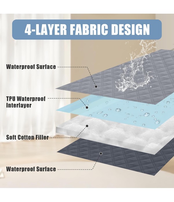 Smiry Waterproof Dog Bed Cover Pet Blanket, Soft Washable Dog Blanket for Furniture Bed Couch Sofa Reversible, Checkered (30"x70", Grey/Dark Grey)