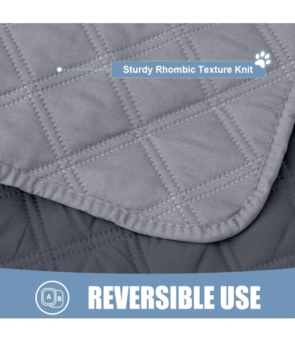 Smiry Waterproof Dog Bed Cover Pet Blanket, Soft Washable Dog Blanket for Furniture Bed Couch Sofa Reversible, Checkered (30"x70", Grey/Dark Grey)